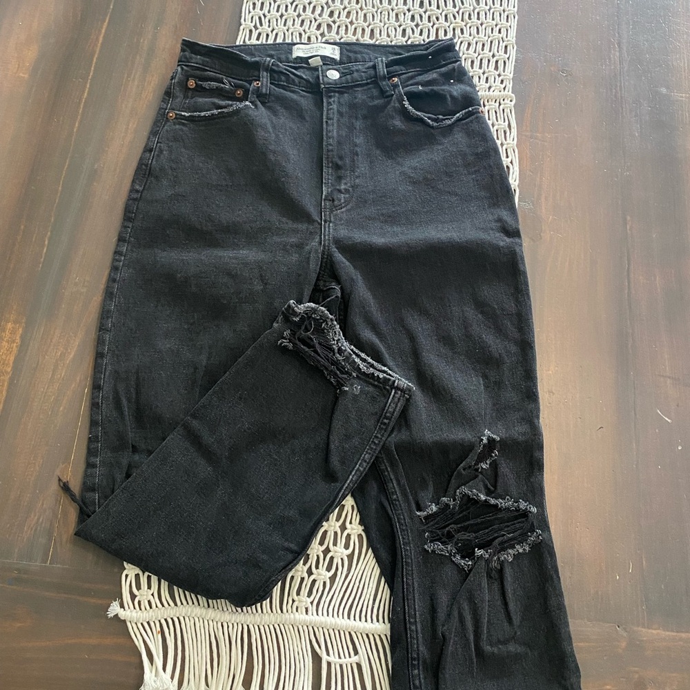 A&F ultra high rise ankle straight leg jeans (Curve Love)